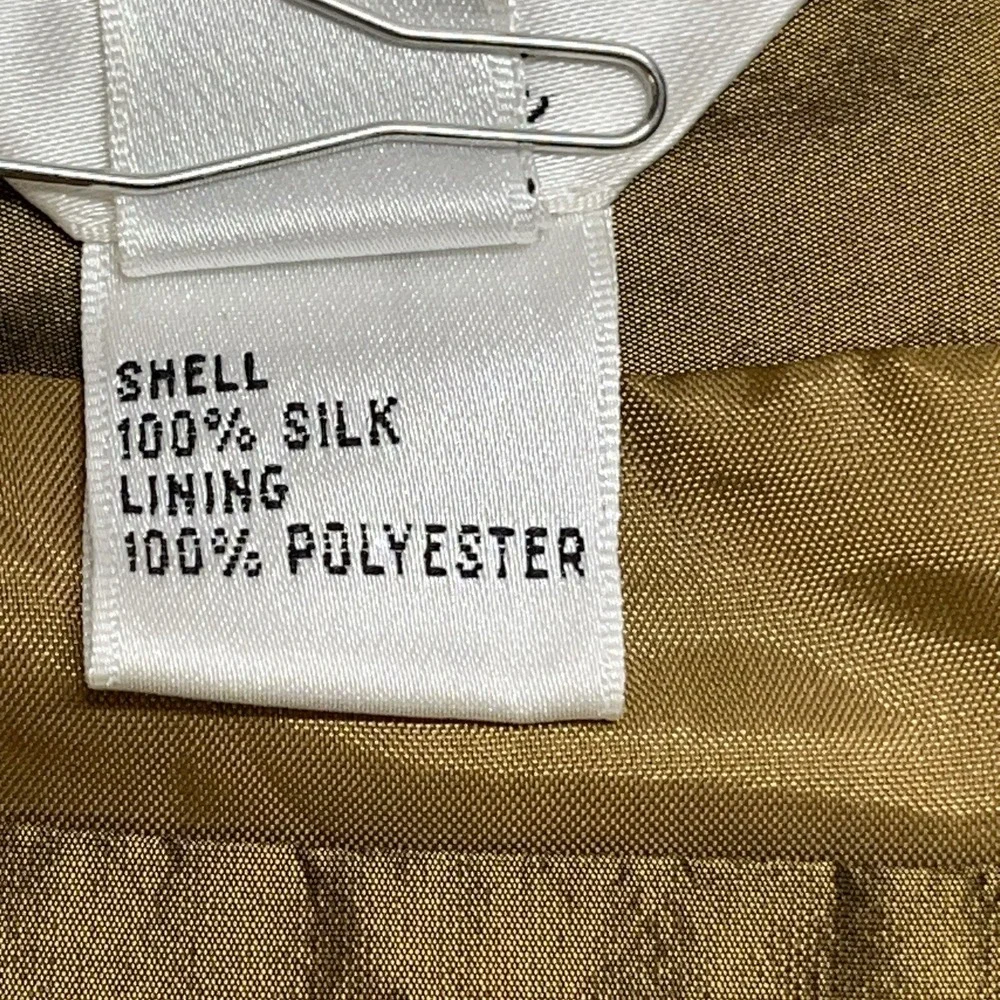 Talbots Petites Pure 100% Silk A-Line Midi Skirt Pleated Lined Champagne Gold‎ 8